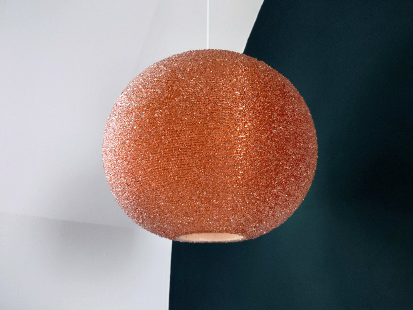 Rotaflex Christals 1960s Orange Pendant Lamp Glitter Ceiling Light British Plastic Fantastic