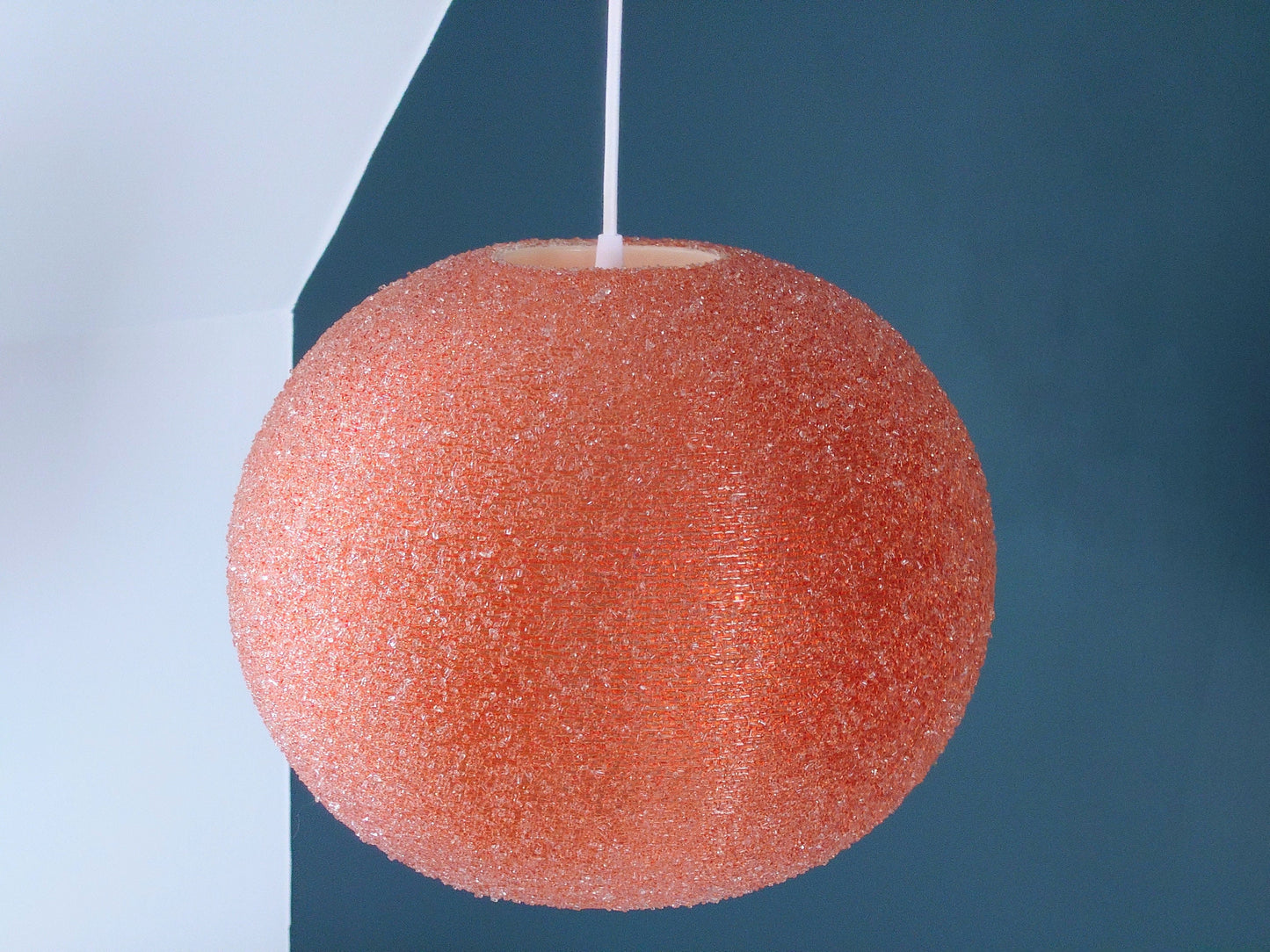 Rotaflex Christals 1960s Orange Pendant Lamp Glitter Ceiling Light British Plastic Fantastic