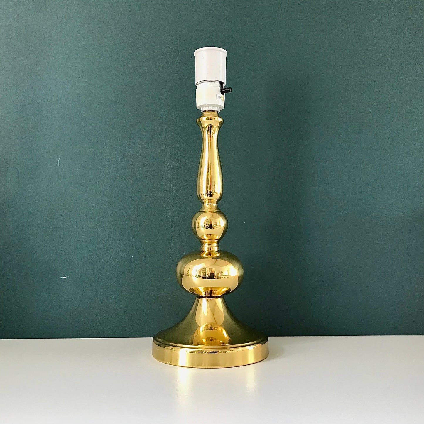 Vintage Danish Brass Frandsen Hooped Table Lamp Retro 1980s Medium