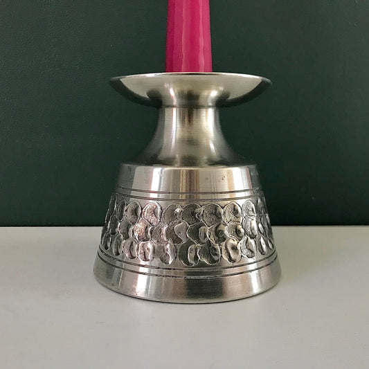 Vintage Perletinn Norway Oslo Metall Candlestick Norwegian 1950s