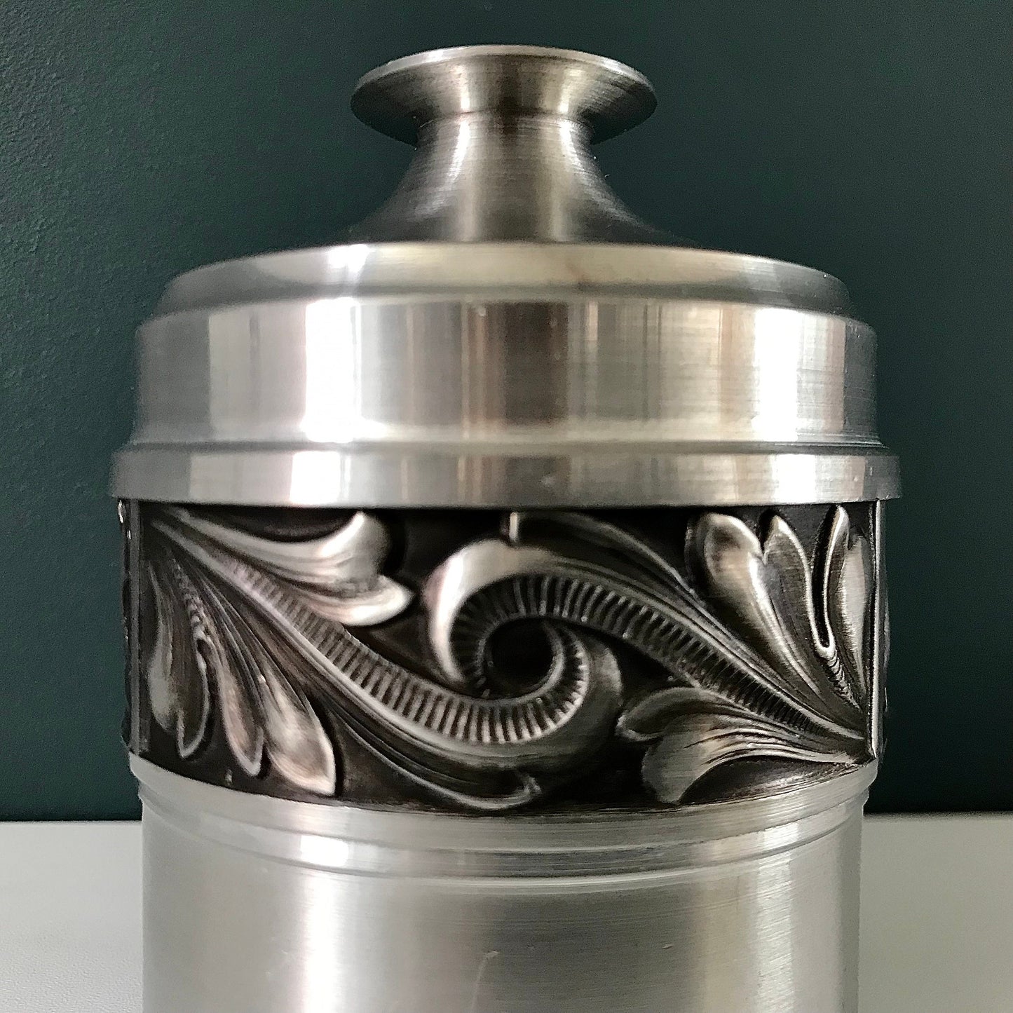 Vintage Norsk Tin Norwegian Norway Pewter Lidded Jar 1950s 1960s