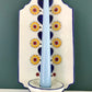 Knabstrup Danish Blue Wall Candle Holder Sconce Traditional Scandi Folk Art 1960s 1970s