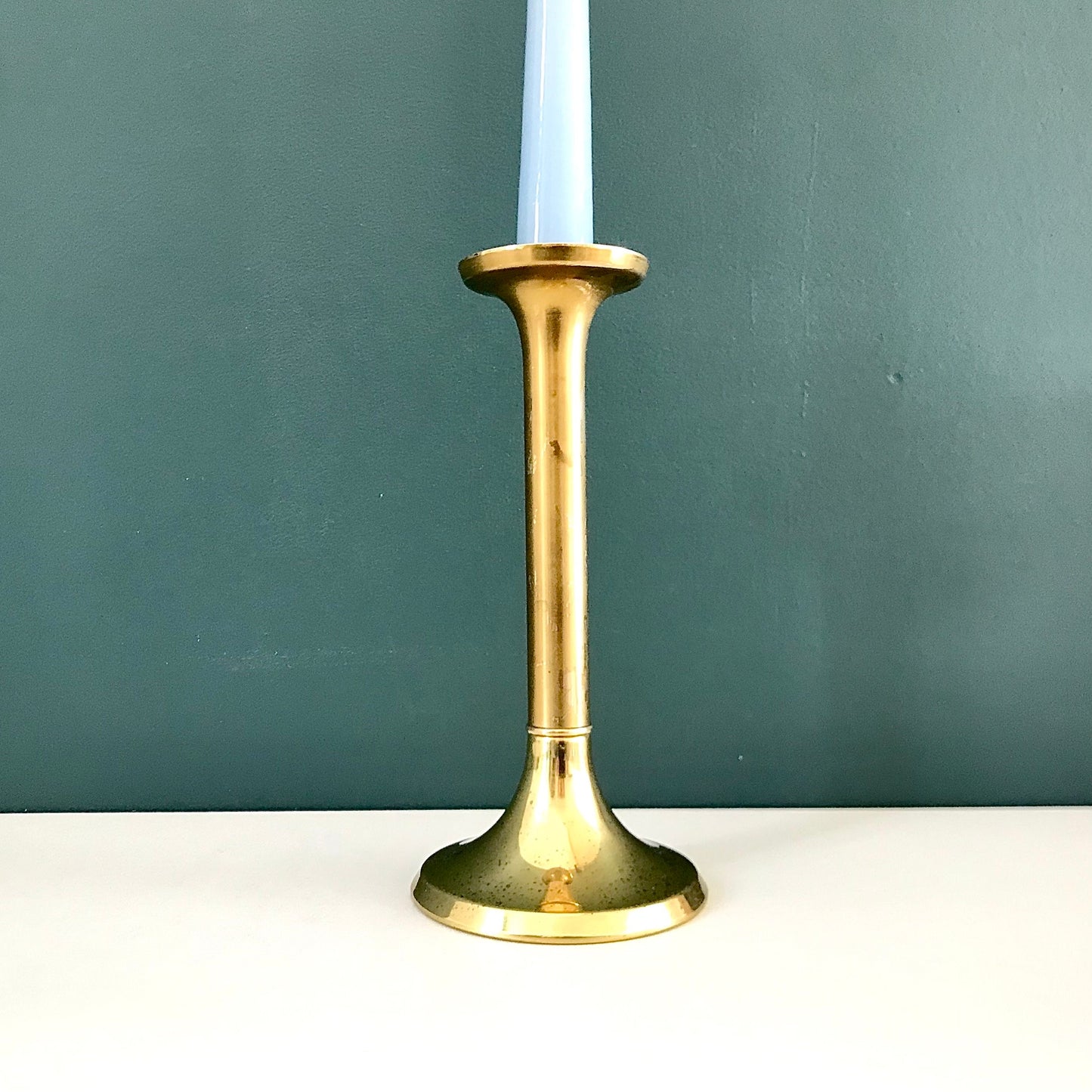 Vintage Danish Modern Brass Candle Stick Holder