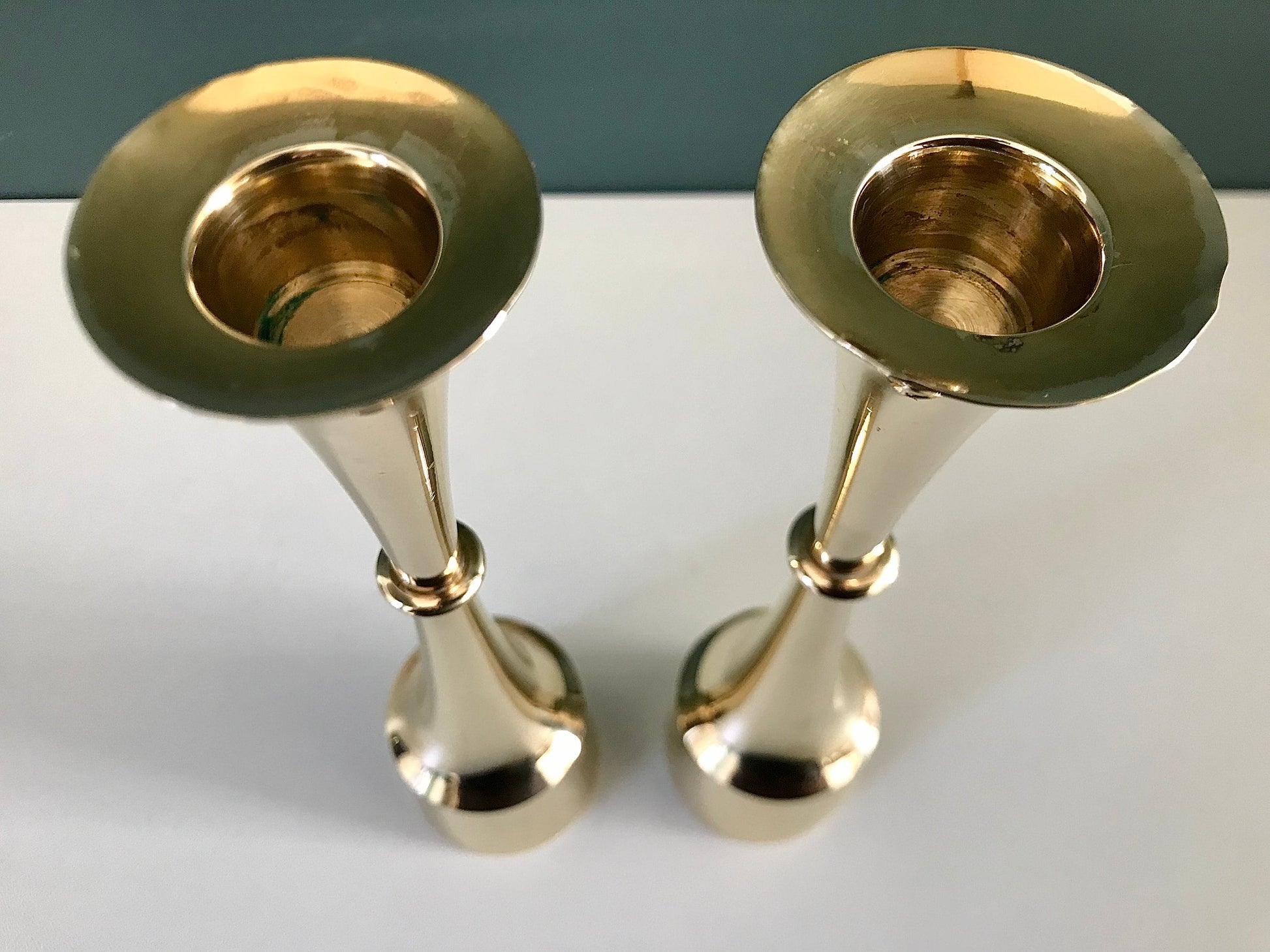 Gnosjö, Small Candlesticks, Brass, Sweden, 1960s For Sale at 1stDibs