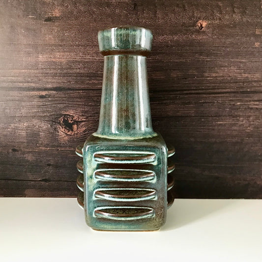 RESERVED HUGE Soholm Blue Green Danish Vase 1960s Pottery Retro Scandinavian 3407
