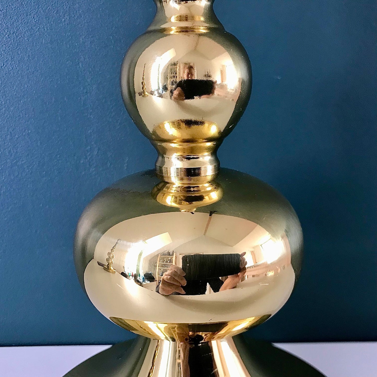 Vintage Danish Brass Frandsen Hooped Table Lamp Retro 1980s Medium