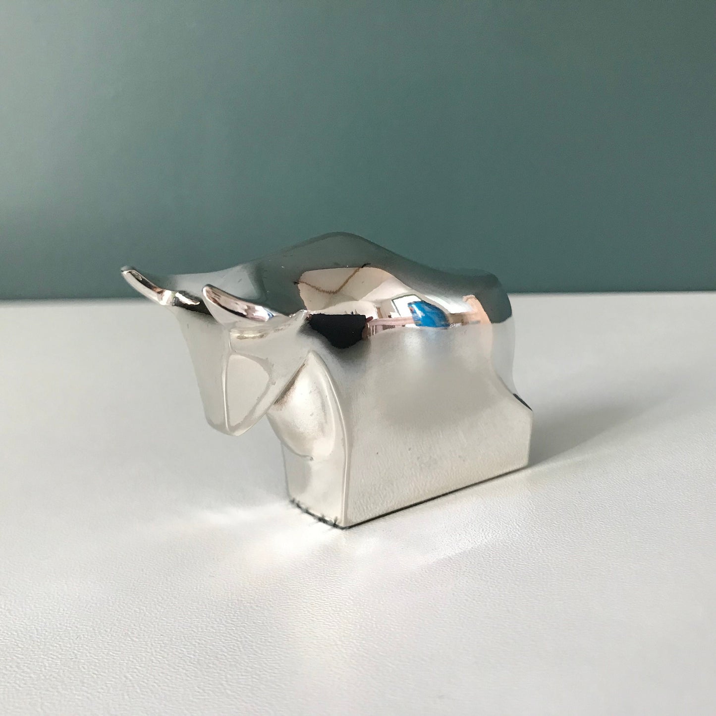 Dansk Designs Boxed Silver Plated Bull Paperweight Danish Swedish Vintage Office Work Gifts Presents