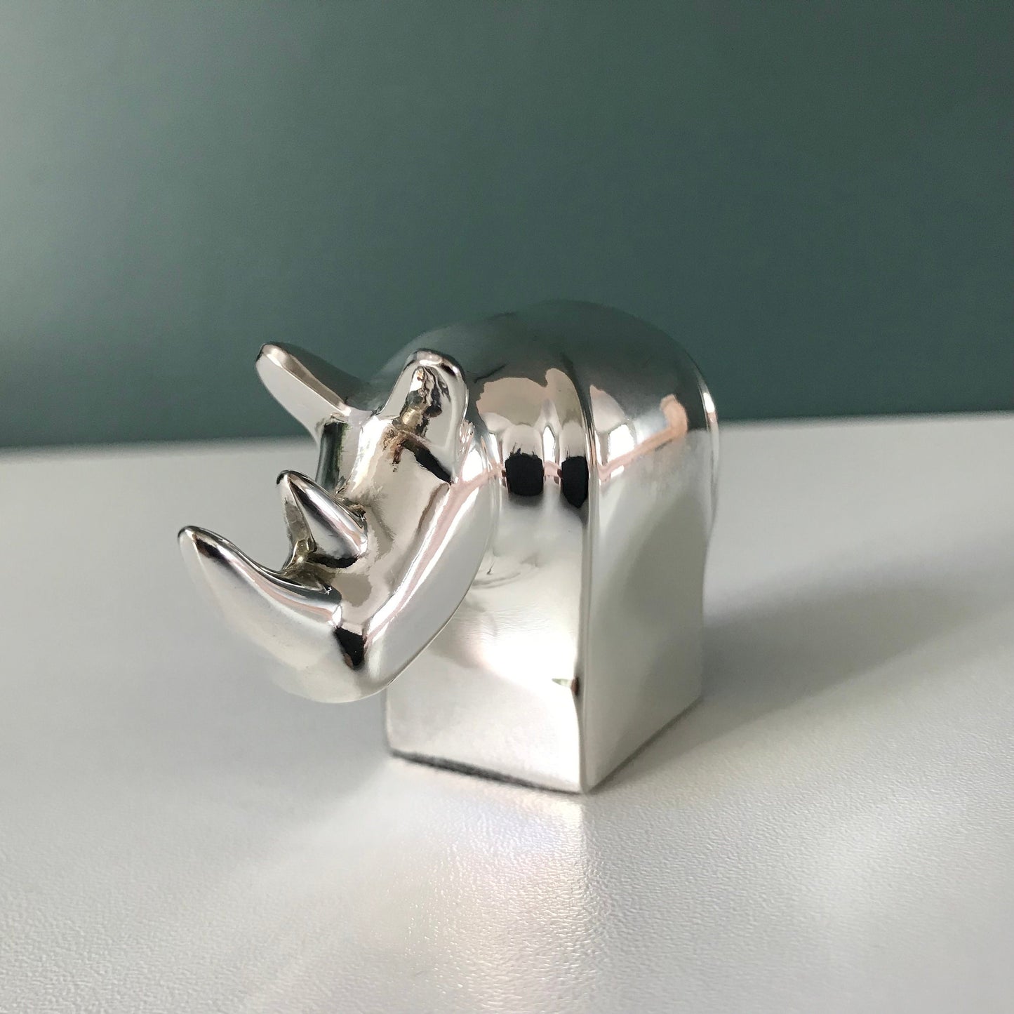 Dansk Designs Rhino Paperweight Swedish Danish Silver Presents Office Gifts