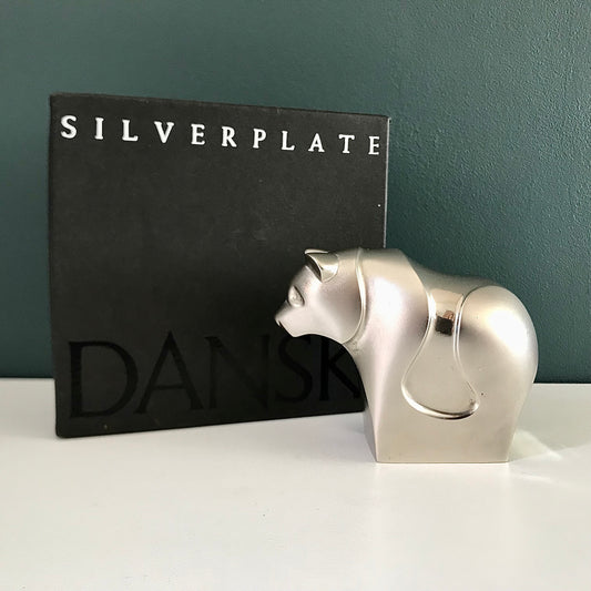 Dansk Designs Boxed Silver Panda Bear Paperweight Vintage Danish Animal Lovers Gifts Present