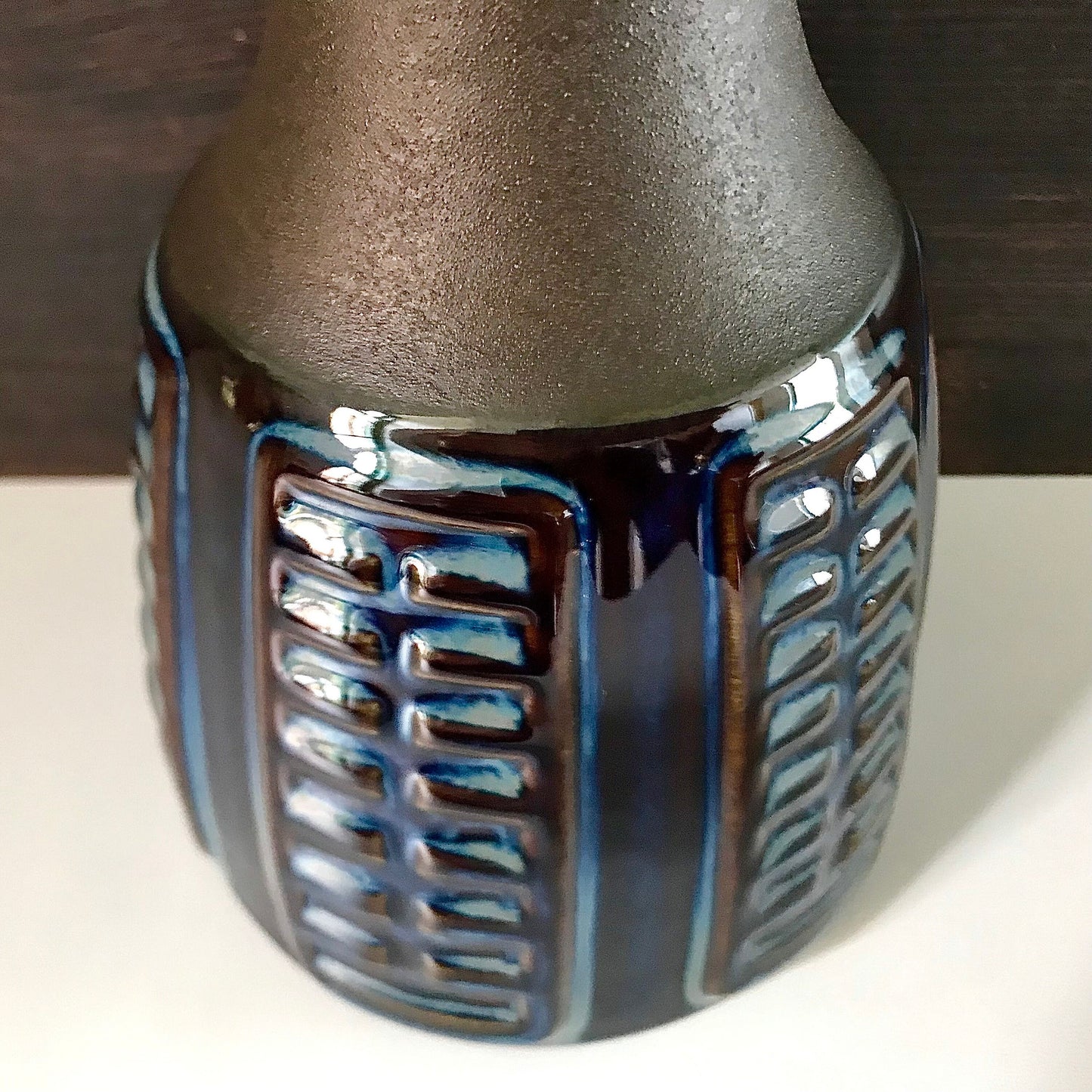 Soholm Blue Ceramic Danish Table Lamp 1960s Retro Scandinavian 1008