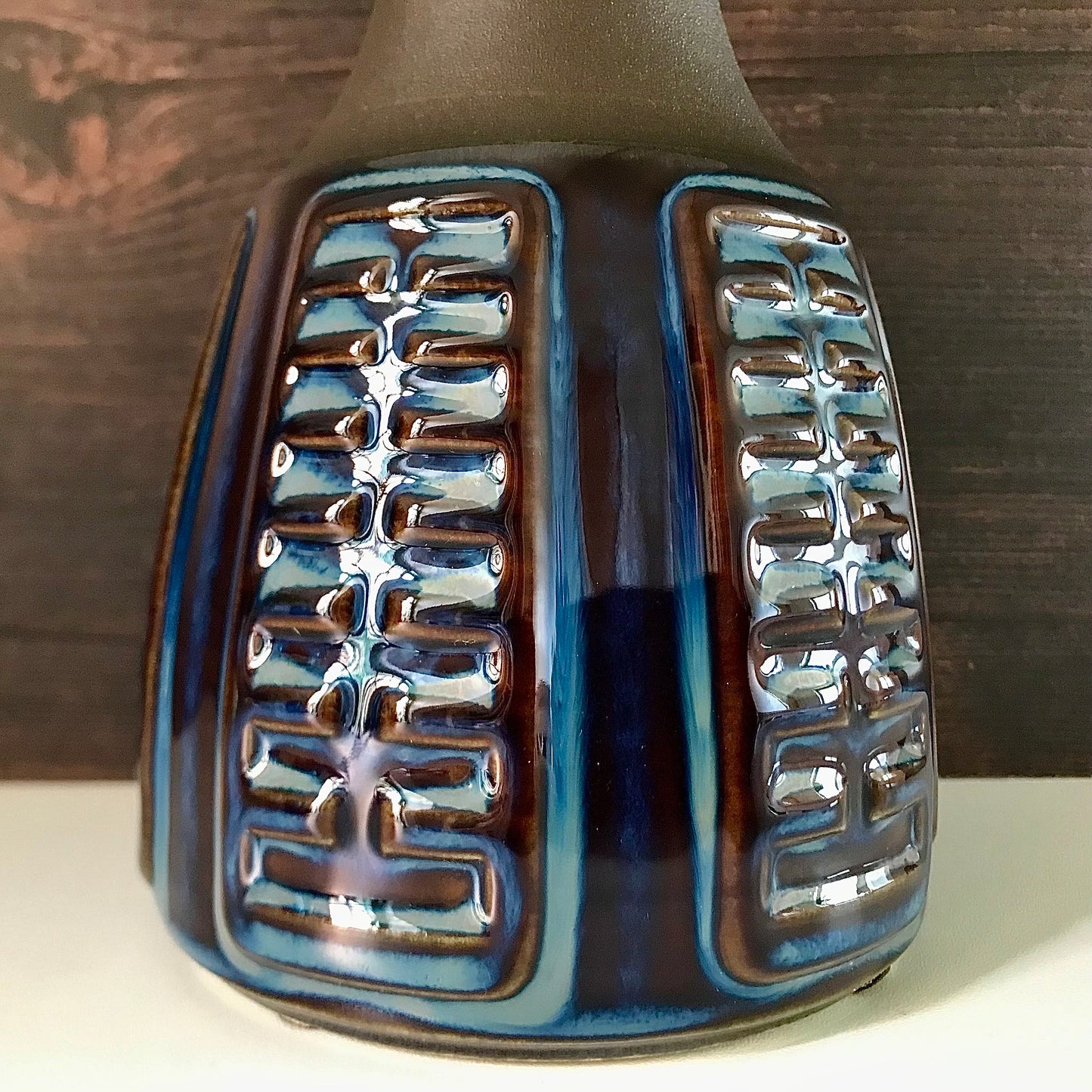 Soholm Blue Ceramic Danish Table Lamp 1960s Retro Scandinavian 1008