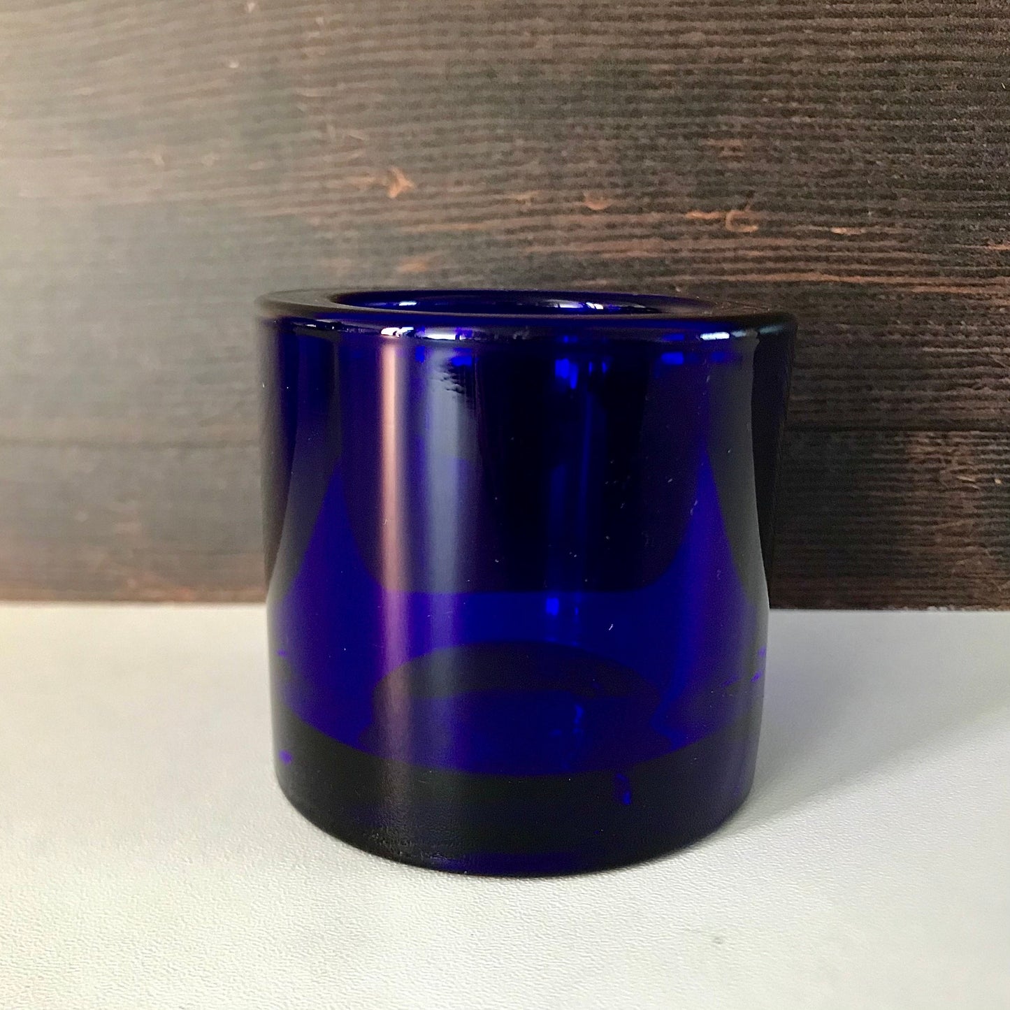 Iittala Kivi Glass Candle Tealight Holder Cobalt Blue Votive Finnish Marrimekko