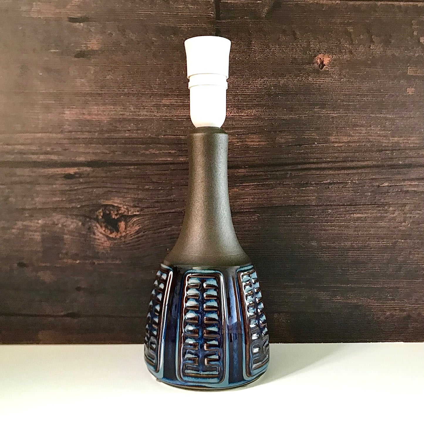 Soholm Blue Ceramic Danish Table Lamp 1960s Retro Scandinavian 1008