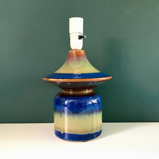 Soholm Blue UFO Danish Table Lamp Ceramic Space Age Lighting Retro 1067