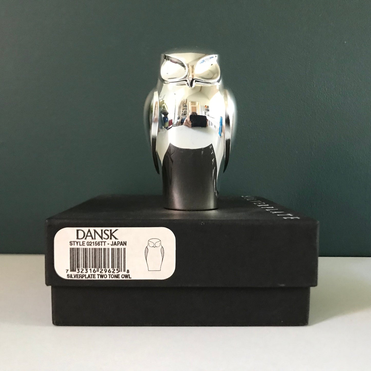 BOXED Dansk Designs Owl Silver Paperweight Danish Mens Fathers Day Dads Gifts Presents Retro