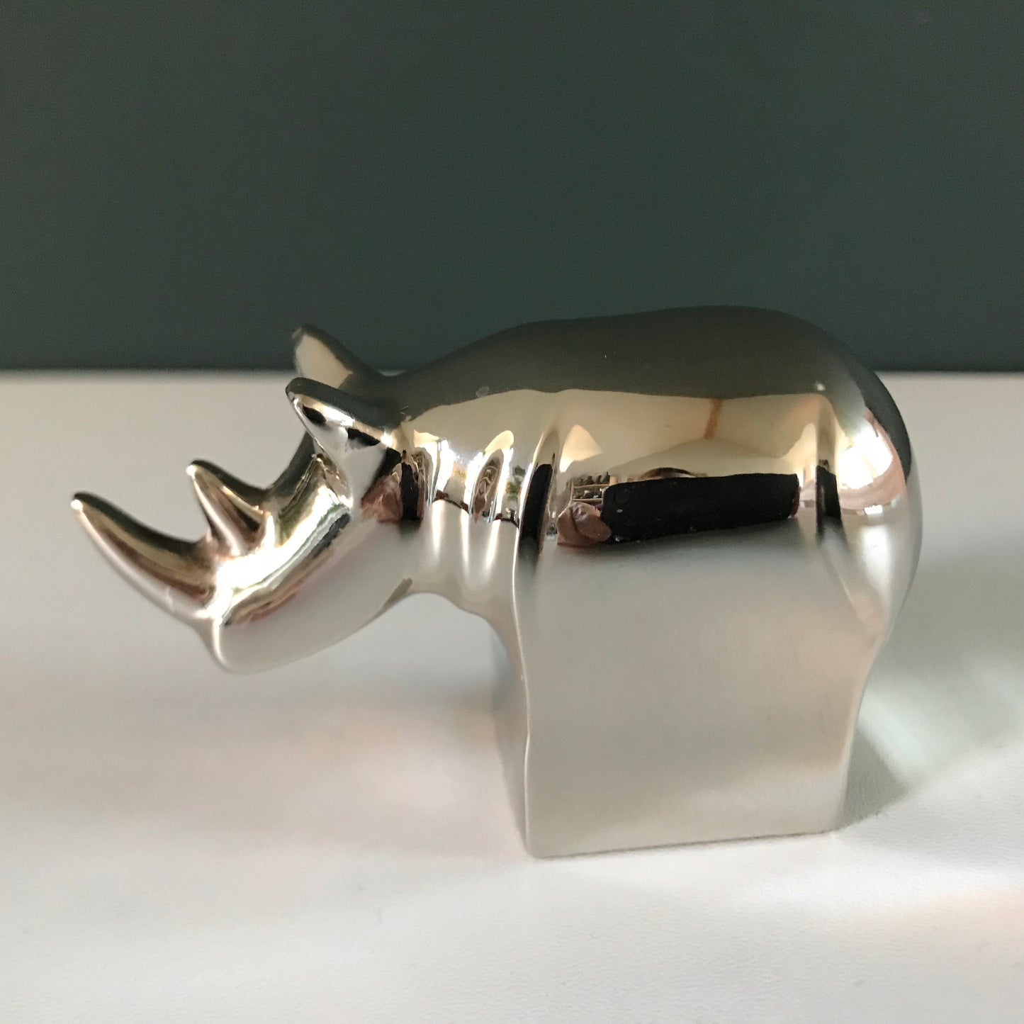 Dansk Designs Rhino Paperweight Swedish Danish Silver Office Gifts