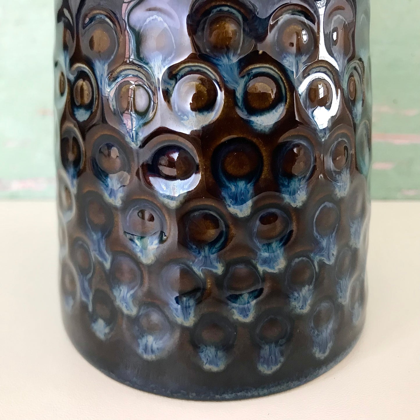 Soholm Pottery Blue Caramel Danish Ceramic Table Lamp 1960s 966