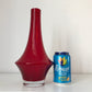 Riihimaki Finnish Red Glass Rocket Vase 1379 1970s Vintage