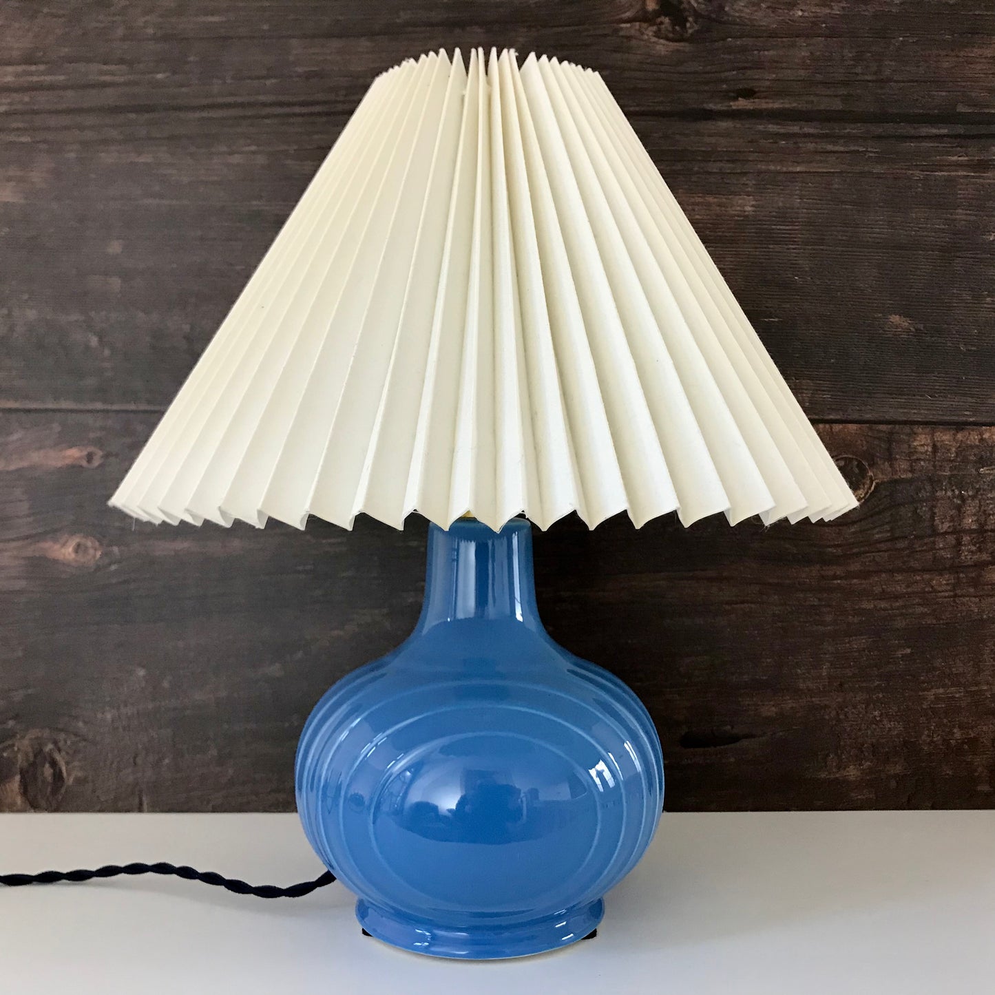 Hornsea Pottery Concept Blue Ceramic Table Lamp British English 1960s Retro