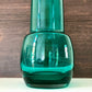 Riihimaki Turquoise Glass Vase 1970s Vintage Scandinavian Finnish 1473
