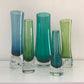 Aseda Swedish Green Glass Bud Vase Bo Borgstrom 1970s Vintage Retro Scandinavian