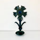 Dantoft Danish Iron Glass Wall Relief Candle Holder Sconce Blue Flower 1960s