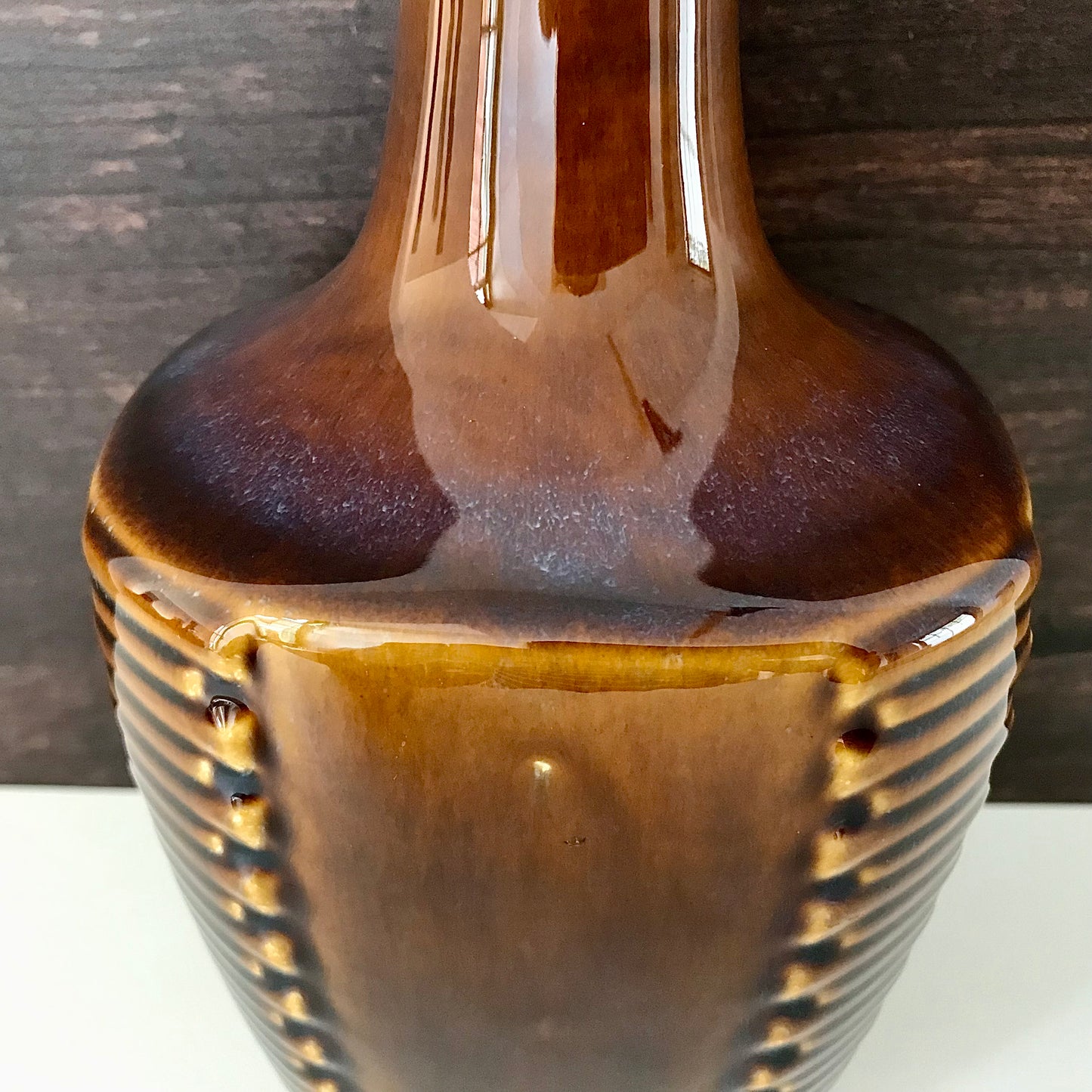 Soholm Pottery Caramel Amber Danish Table Lamp 1960s Retro Scandinavian 1025 (4)