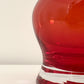 Retro Riihimaki Red Glass Vase Tamara Aladin Vintage 1970s Scandinavian Space Age