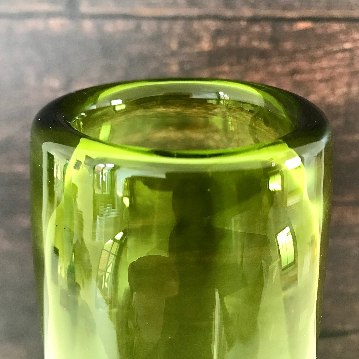 Holmegaard Danish Green Glass Vase Retro Scandinavian Modern