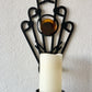 Dantoft Danish Iron Glass Wall Relief Candle Holder Sconce 1960s