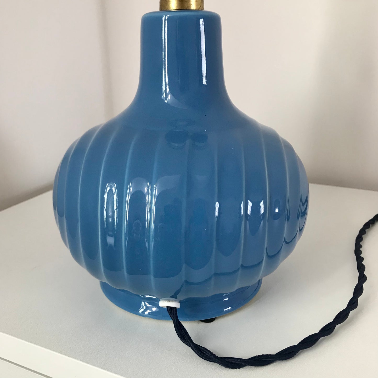 Hornsea Pottery Concept Blue Ceramic Table Lamp British English 1960s Retro