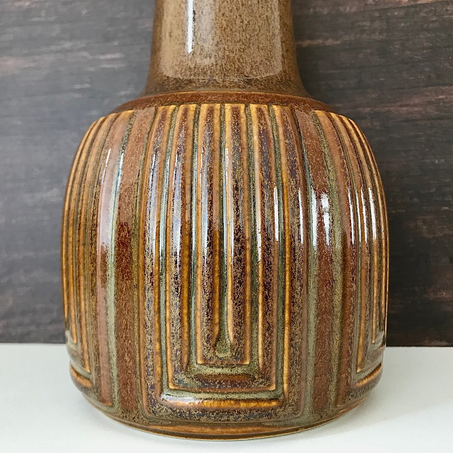 Soholm Pottery Gold Green Danish Table Lamp 1960s Retro Scandinavian 1039