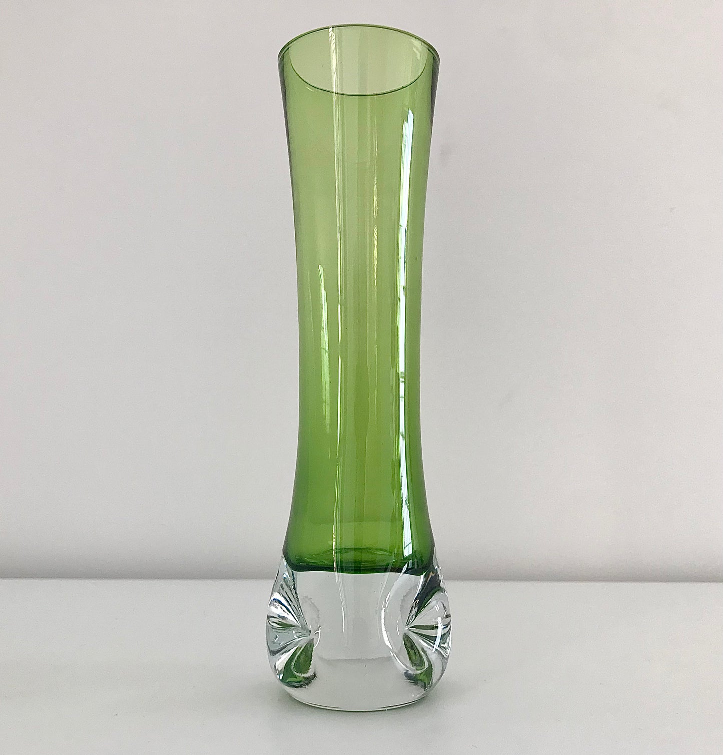 Aseda Swedish Green Glass Bud Vase Bo Borgstrom 1970s Vintage Retro Scandinavian