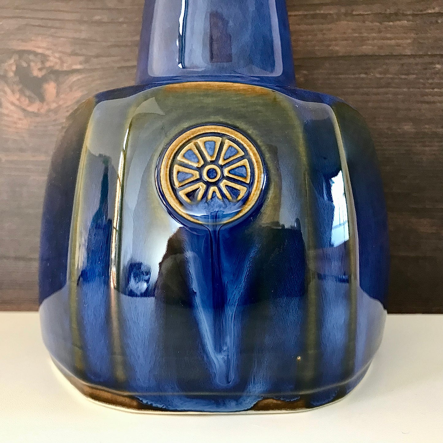 Large Soholm Blue Danish Table Lamp 1960s Nordlys Retro Scandi Pottery 1020