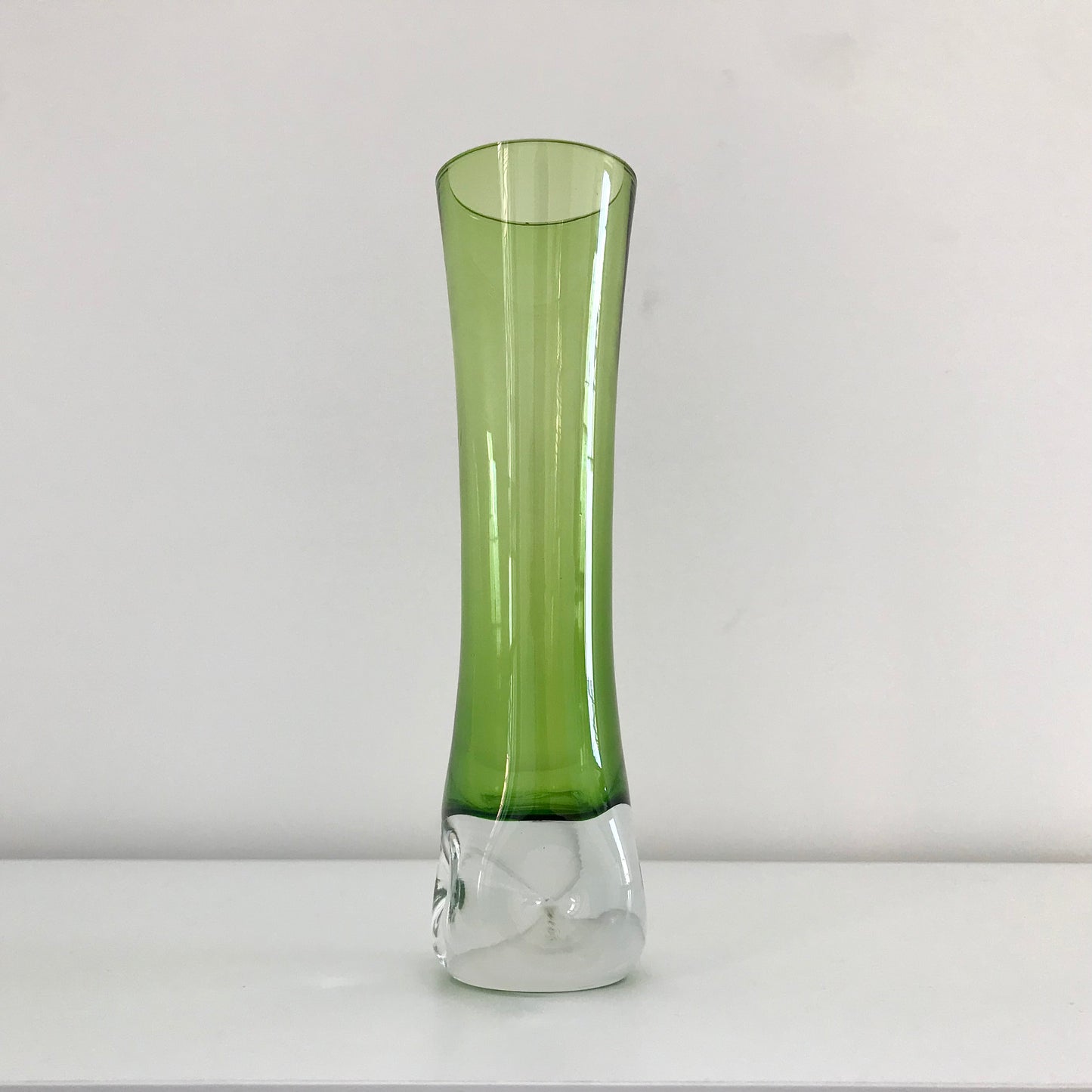 Aseda Swedish Green Glass Bud Vase Bo Borgstrom 1970s Vintage Retro Scandinavian