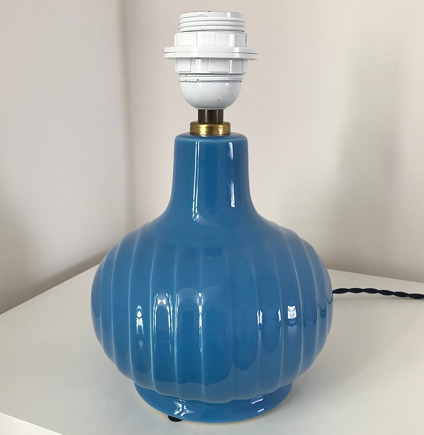 Hornsea Pottery Concept Blue Ceramic Table Lamp British English 1960s Retro