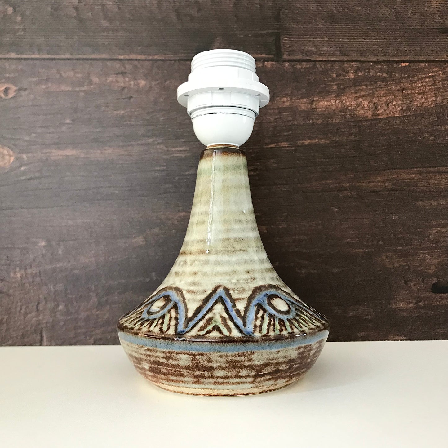 Soholm Pottery Striped Danish Ceramic Table Lamp 1960s 1970s 3075