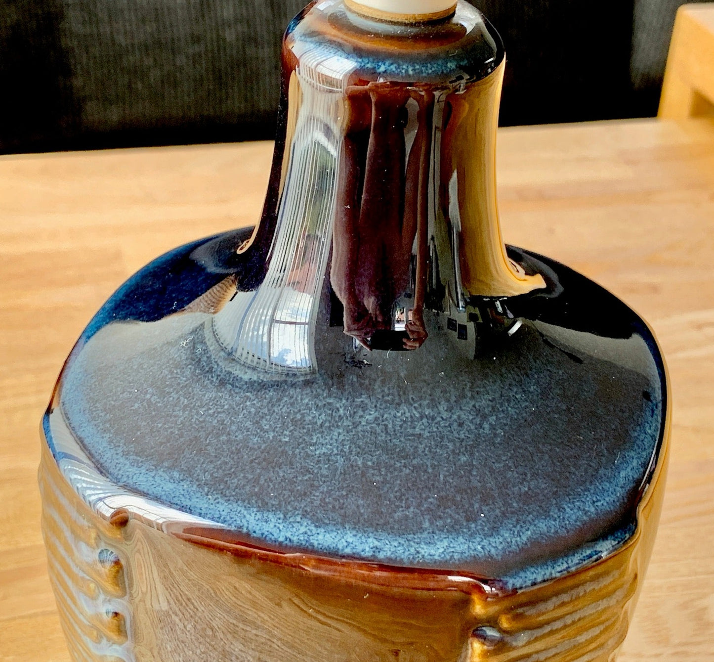 Soholm Pottery Stentoj Blue Danish Table Lamp 1960s Retro Scandinavian Light 1025 (1)