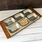 Old Hall Robert Welch Teak Steel Tray Serving Snack Hors D'Oeuvres British English 1960s