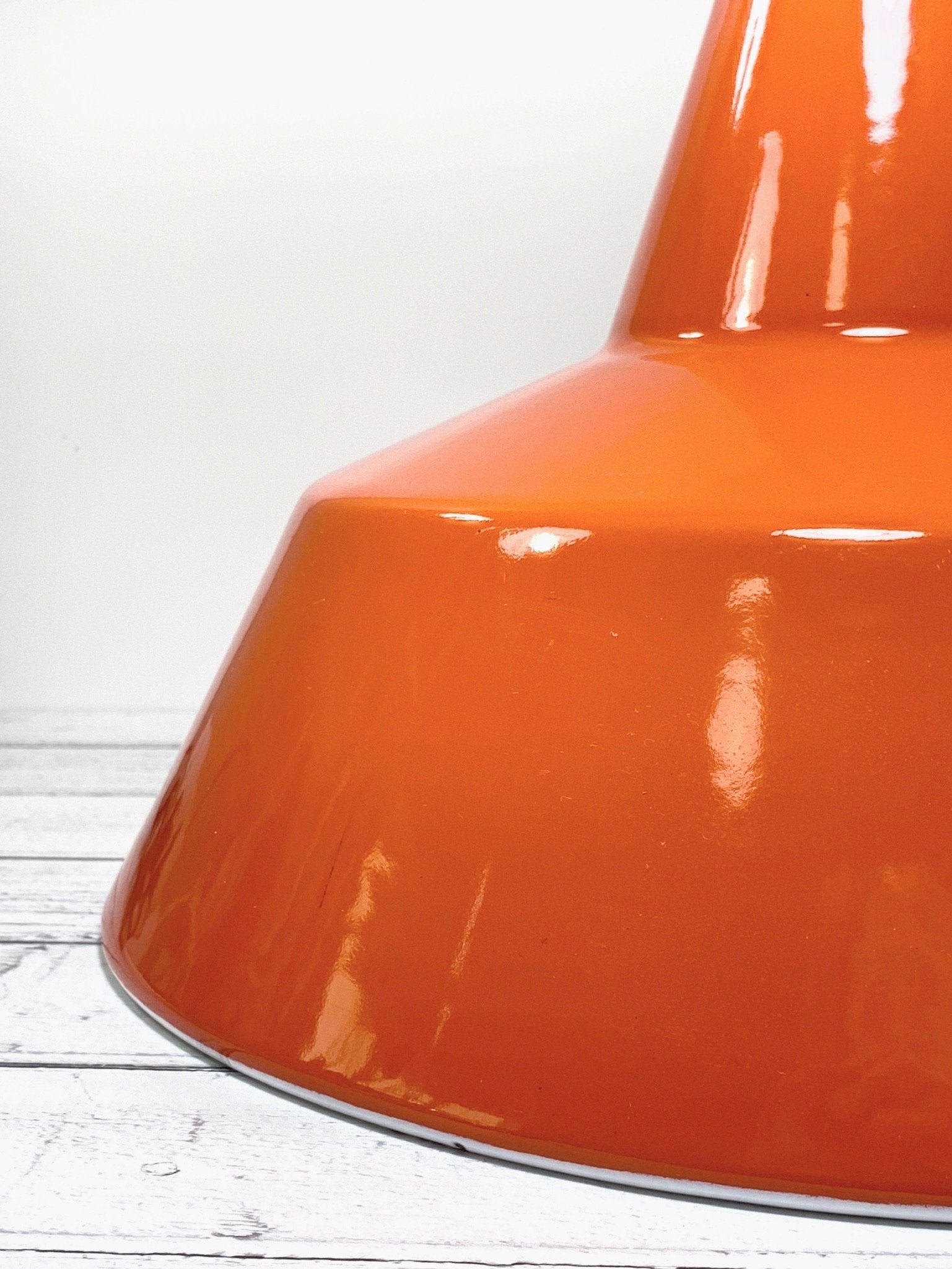 Louis Poulsen Danish Orange Enamel Workshop Pendant Lamp Industrial Design - Scandiwegians