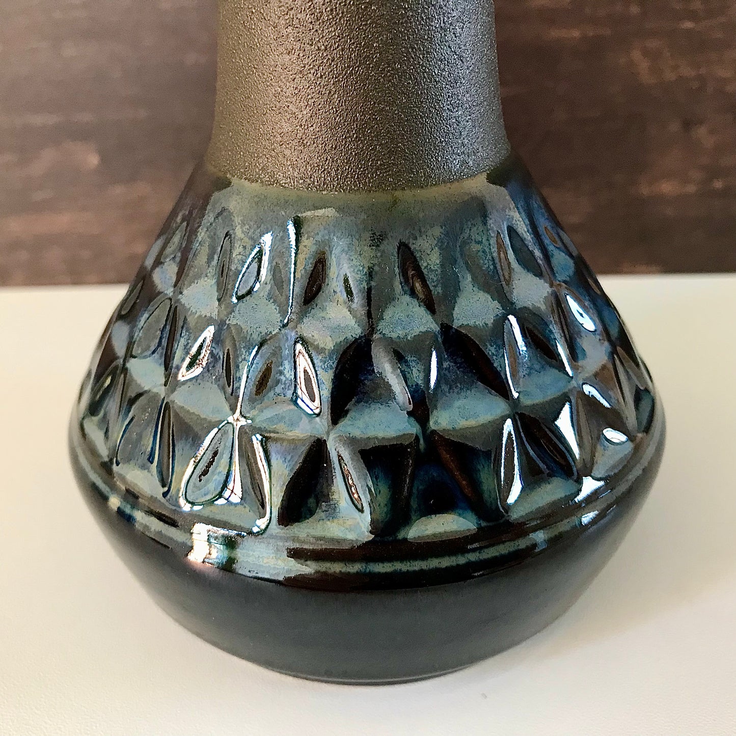 Soholm Pottery Blue Granite Danish Table Lamp Vintage 1960s 3323