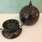 Danish Frandsen Ball Table Lamp Brown Enamel 1970s Vintage Retro Light Atomic Era