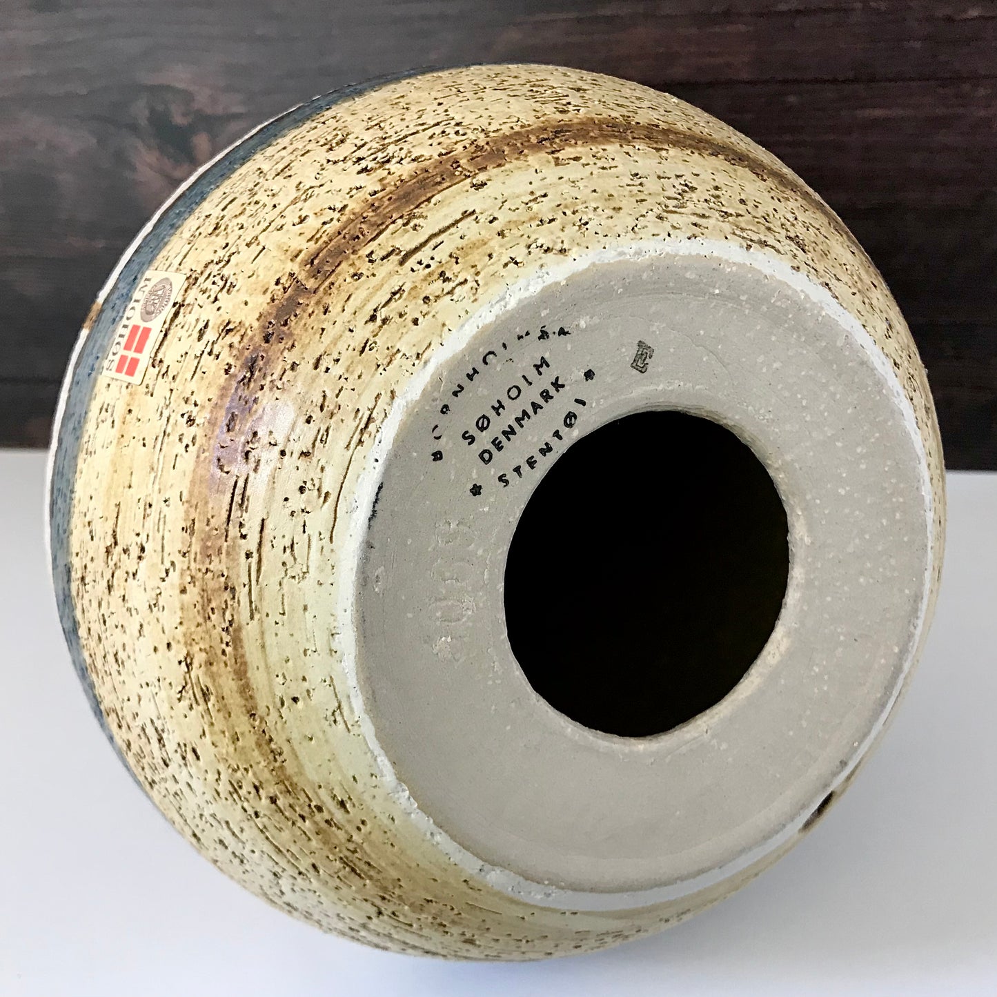 Soholm Pottery Olive Danish Ceramic Table Lamp Khaki 1960s Noomi Scandi 3069