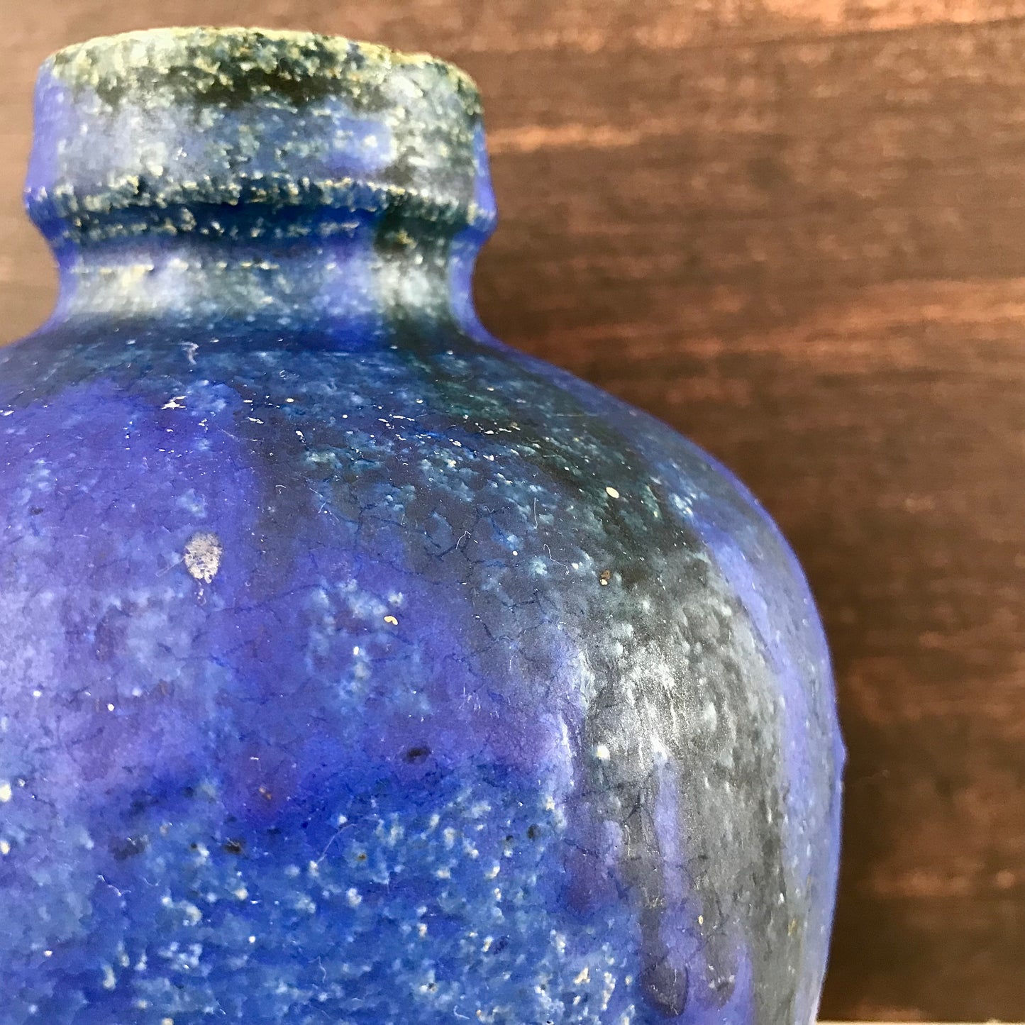Vintage Blue Danish Studio Pottery Ceramic Vase 1970s