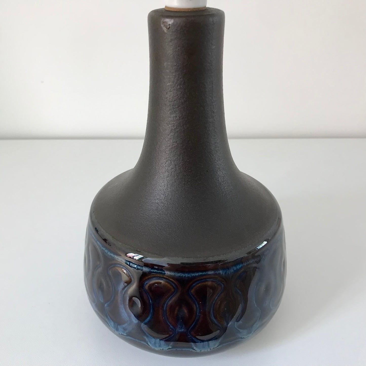 Soholm Pottery Midnight Blue Danish Ceramic Table Lamp Light 2113