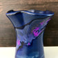 Knabstup Pottery Blue Pink Danish Ceramic Bud Vase Scandinavian