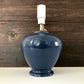 Vintage Pottery Danish Lene Bjerre Blue Ceramic Table Lamp Retro