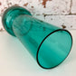 Riihimaki Turquoise Glass Vase 1970s Vintage Scandinavian Finnish 1473
