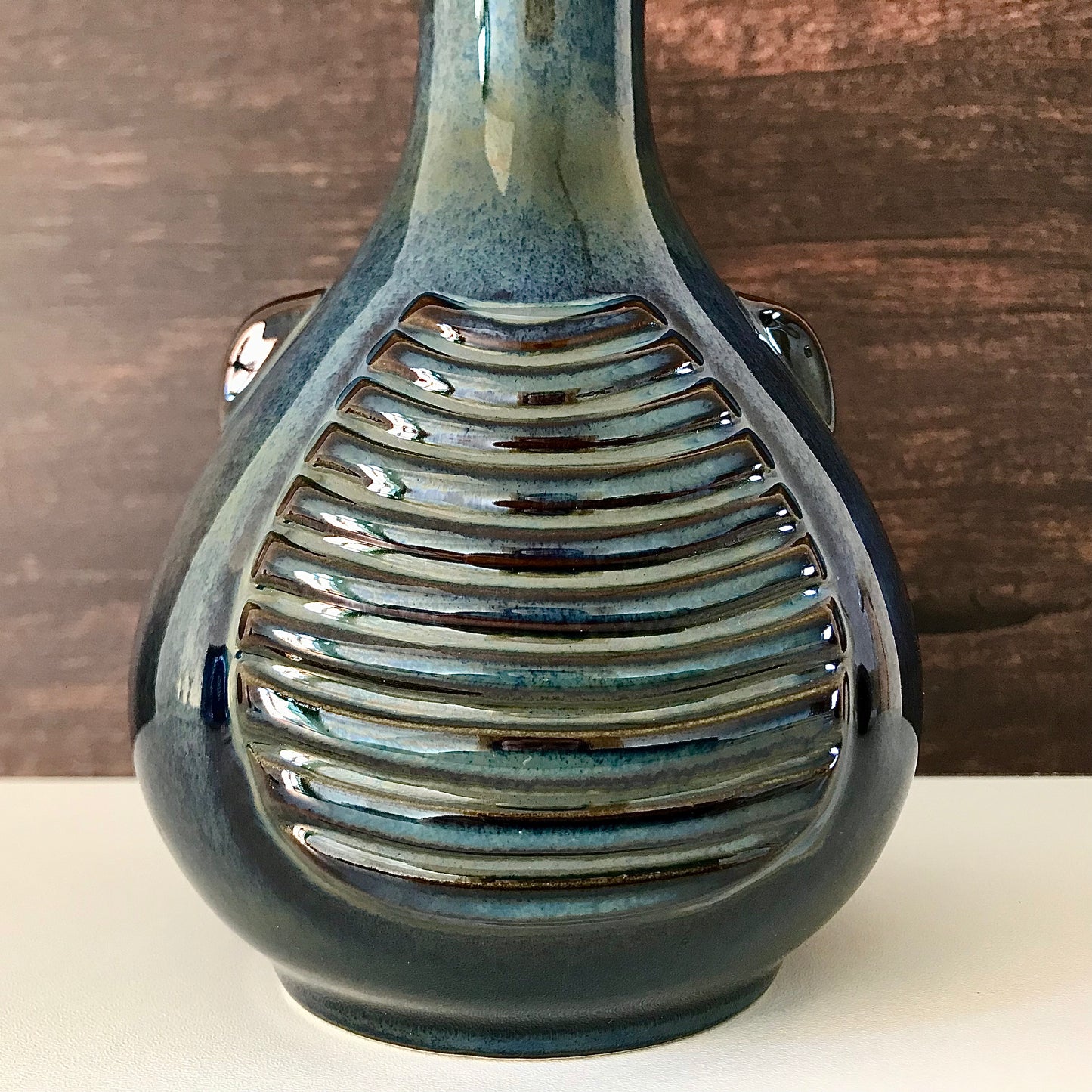 Soholm Pottery Blue Danish Table Lamp Vintage 1960s Retro Scandinavian 1027